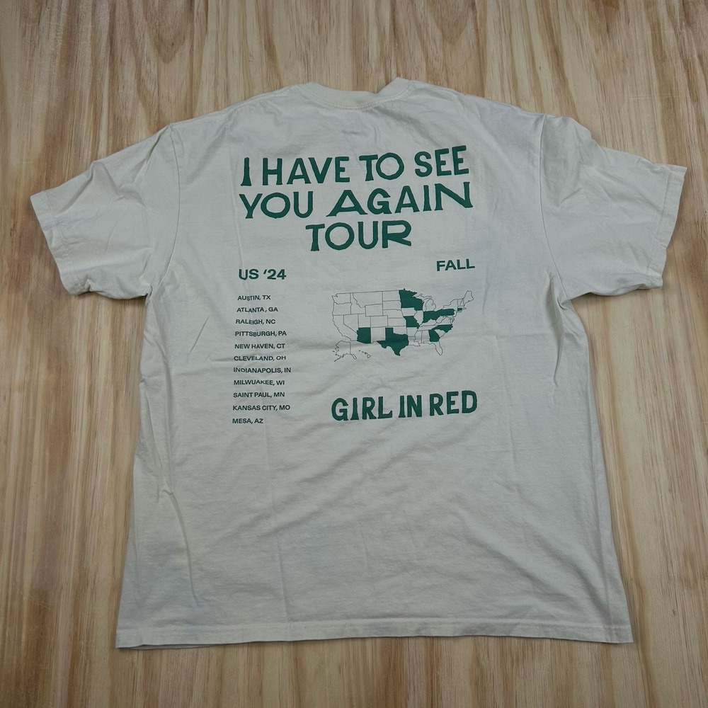 Girl In Red See You‎ Again US Tour 2024 T-shirt XL Double Sided Merch Band Music